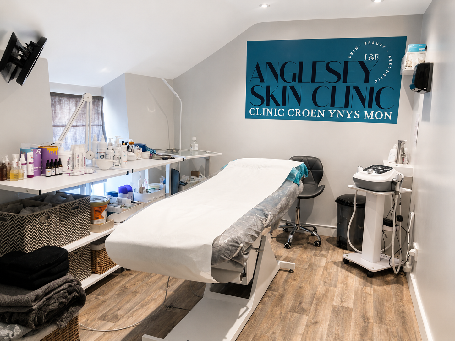 Anglesey Skin Clinic treatment bed and clinic room