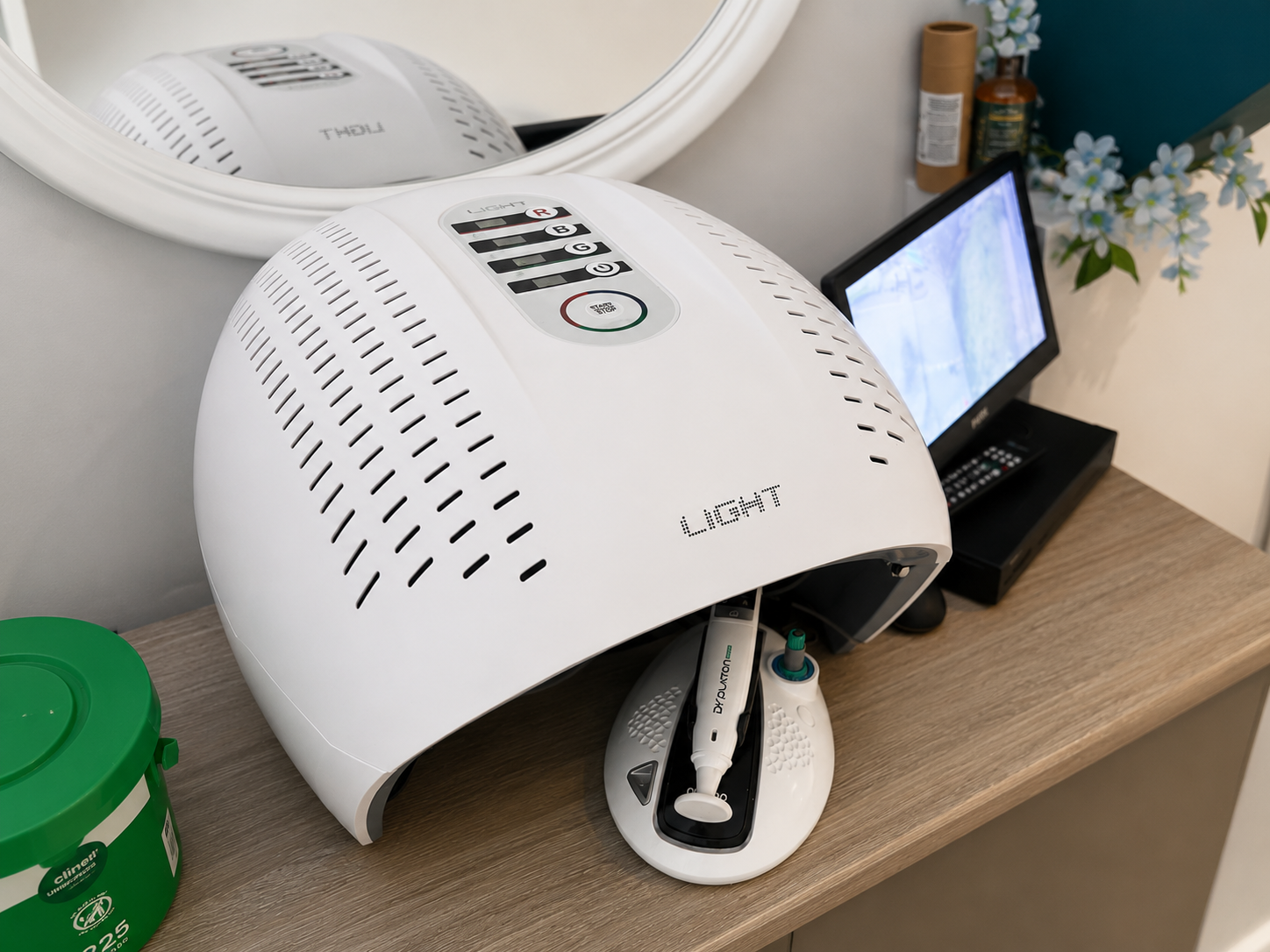 LED light therapy device at Anglesey Skin Clinic