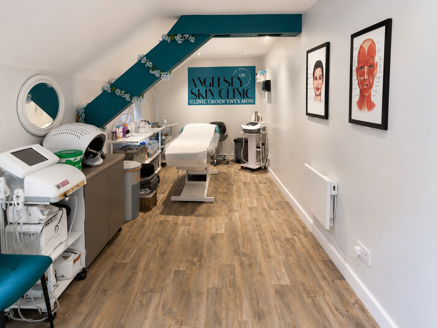 Wide view of the Anglesey Skin Clinic treatment space